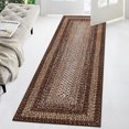 thumbnail image 1 of Aoile Boho Runner Rug 2x6, Braided Print Carpet for Entryway, Low Pile Non-Shedding Kitchen Rugs with Non Slip Backing, Brown, 1 of 10
