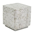 thumbnail image 2 of "East at Main Rosalind Beachy Mosaic Coconut Shell Cube End Table, 17""W x 17""D x 18.9""H", 2 of 8