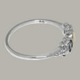 thumbnail image 4 of LBG British Made 925 Sterling Silver Natural Opal & Sapphire Womens Promise Ring - 33 size options - Size 9.5, 4 of 5