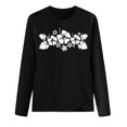 thumbnail image 5 of HUITKMM T-Shirts en Coton pour Femmes T-Shirt Décontracté Imprimé à Col Rond à Manches Longues pour Femmes, 5 of 5