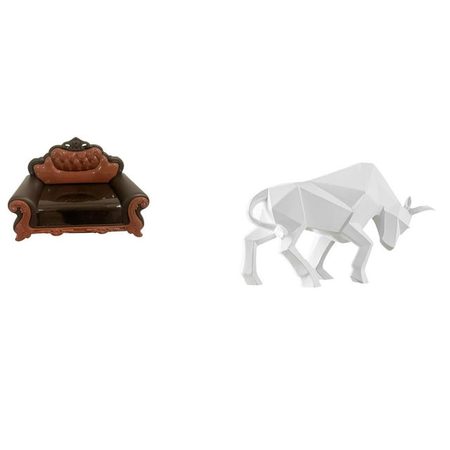 Sofá en miniatura para muñecas,Muebles de casa de muñecas,modelo de sofá europeo,decoración,Modelo de silla individual Mini Bench Chair sofá,Estatua del toro,Estatua de