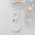 thumbnail image 1 of Nouvelles Chaussettes Invisibles Brodées Ours Fleur Strar Lune Squirrel Coton Blanc Mode Été, 1 of 6