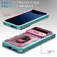 thumbnail image 5 of Compatible with Google Pixel 9A Case 360° Metal Rotated Ring Holder Magnetic Kickstand【Camera Protection】 Military - Grade Heavy Duty For Google Pixel 9A Shockproof Phone Case, Green+Pink, 5 of 9