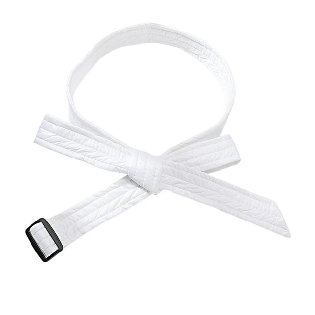 Cinturón de chaqueta de plumas, faja decorativa de repuesto, cinturón informal acolchado de algodón para cintura Blanco