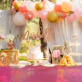thumbnail image 4 of SINGOMON 2PCS Hot Pink Table Cloth Iridescent Tablecloth Pink Foil Table Cloth Disposable Tablecloth Plastic Table Cloths Rectangular Table Covers for Iridescent Decorations, Pink Party Decorations, 4 of 6