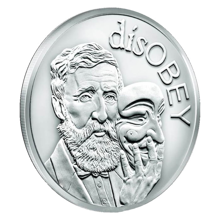 2017 Silver Shield Thoreau disOBEY Series 1 oz Silver RoundIncludes Mint COA 
