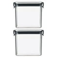thumbnail image 2 of Storage Containers,Glass Food Storage Containers Pantry Microwave Storage Containers With Lids Storage Container With 2PC Square Transparent Airtight Jar Fresh Keeping Box Kitchen Grain Storage, 2 of 9