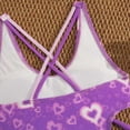 thumbnail image 5 of CAICJ98 Girls One Piece Swimsuits Cut Out Spaghetti Straps Bathing Suit for Girls Floral Beach Swimwear (Purple,11-12 Years), 5 of 7