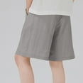 thumbnail image 5 of Spazoro Toddler Boys Girls Shorts, with Pockets Summer Elastic Waist Solid Color Casual Shorts for Boys Gray Size 7-8T, 5 of 7