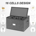 thumbnail image 5 of Stemware Storage Cases 2 Pack, Wine Glass Storage Box with Dividers, Holds 16 Glasses, Hard Top and Stackable (Grey), 5 of 6