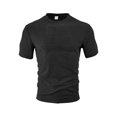 thumbnail image 5 of Dolkfu Crew Neck Shirts&nbsp;for Men Minimalist Short Sleeve Pull-on Black T-Shirts Solid Athletic Modern Tops Black,Xxl, 5 of 6