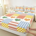 thumbnail image 3 of Castle Fairy Romantic Love Heart 4 Pieces Queen Sheet Sets for Female Men,Happy Valentine's Day Ultra Soft Flat Sheet,Geometric Plaid Stripes Queen Fitted Sheet,Super Cozy Room Decor, 3 of 7