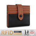 thumbnail image 7 of Wrangler Small Women's Wallet Slim Bifold Wallet RFID Credit Card Holder Minimalist Zipper Coin Pocket, Black-Brown, 7 of 7