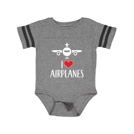 

Inktastic Plane I Love Airplanes Boys or Girls Baby Bodysuit
