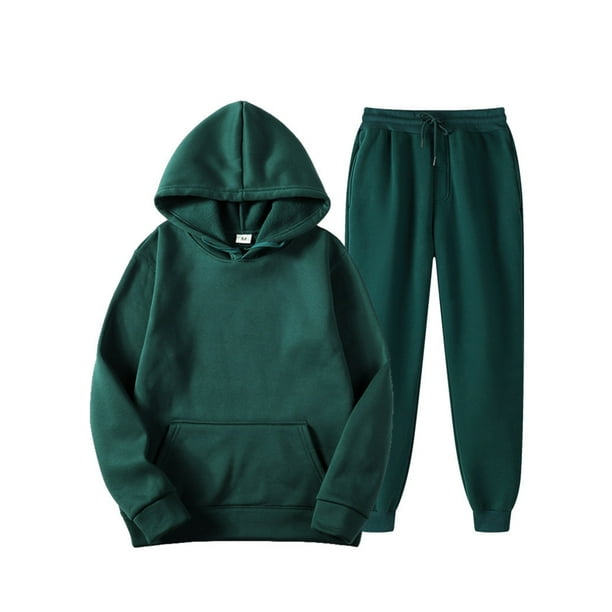 Conjunto de chandal de 2 piezas para hombre conjunto de chandal informal de forro polar para correr trajes con capucha y pantalon Walmart en linea
