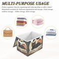 thumbnail image 6 of Yayeee Collapsible Cube Storage Bin with Lid Fabric Closet Decorative Basket with Handles, Black Halloween Cat, 6 of 7