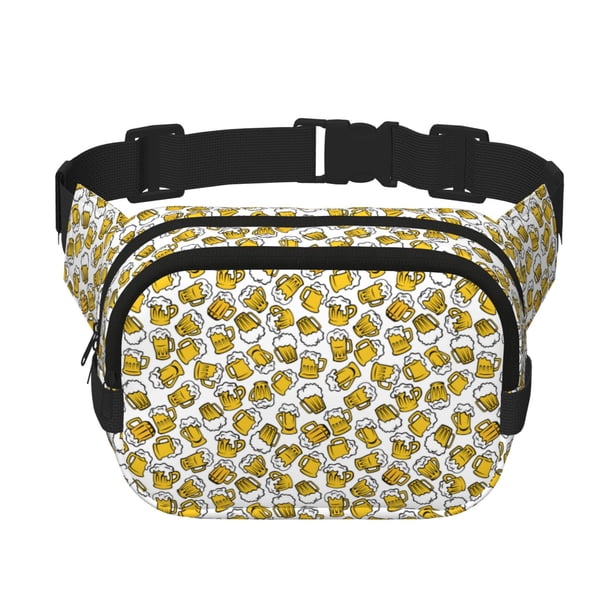 Balery Beer Mochila Cinturón para Mujeres y Hombres, Bolsa de Cintura Impermeable de Doble Capa con Correa