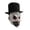 Mime Clown, variant on Scary Mime Clown Latex Mask with Top Hat, Creepy Toothy Evil Joker Mask for Halloween Cosplay Costume