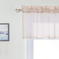 thumbnail image 2 of 2 Pcs Floral Embroidered Semi Sheer Valance, Rod Pocket Linen Textured Voile Valance, 2 of 6