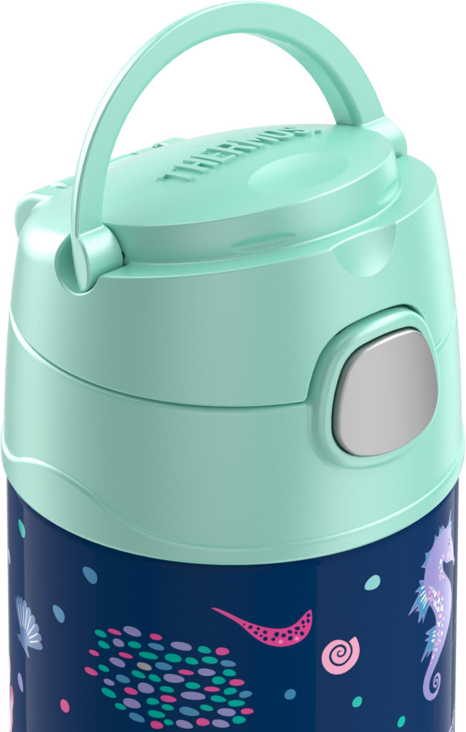 Thermos Stainless Steel Funtainer Water Bottle with Straw, Sealife, 12 Fluid Ounces