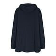 thumbnail image 5 of ClodeEU Womens Knit Hooded Sweaters, V Neck Button Down Shirt With Drawstring ,Henley Pullover Tops Navy,Womens Plus XXL, 5 of 6