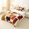 thumbnail image 2 of Homewish Retro Abstract Block Twin Comforter Sets,Aesthetic Artwork Bedding Set,Brown,Reversible,2pcs,1 Comforter and 1 Pillowcase, 2 of 7