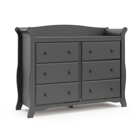 UPC: 0056927090532 | Storkcraft Avalon 6 Drawer Classic Double Dresser Gray