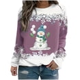 thumbnail image 2 of Riecok Xmas Crewneck Hoodless Sweatshirt Women Long Sleeves Crew Neck Winter and Fall Christmas Funny Graphic Outfit Holiday Sweatshirts Comfy Loose Soft Oversized Blouse Pink L, 2 of 3