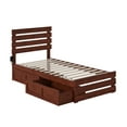 thumbnail image 3 of AFI Oxford Twin Wood Platform Bed with Headboard, Footboard & 2 Storage Drawers, Walnut, 3 of 7
