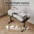 thumbnail image 3 of 55.1 Inch Electric Standing Desk with 2 Drawers, Height Adjustable Desk with 2 Memory Keys, Ergonomic Sit-Stand Computer Desk with Hooks for Home Office, Black, 3 of 10