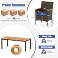 thumbnail image 3 of Gymax 9 Pieces Patio PE Wicker Dining Set Outdoor Acacia Wood Table & Chairs, 3 of 10