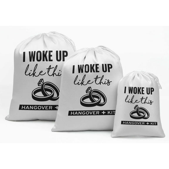 Darling Souvenir White Hangover Kit Wedding Favor Party Supplies Favor Bags Gift Pouches 15 Pieces