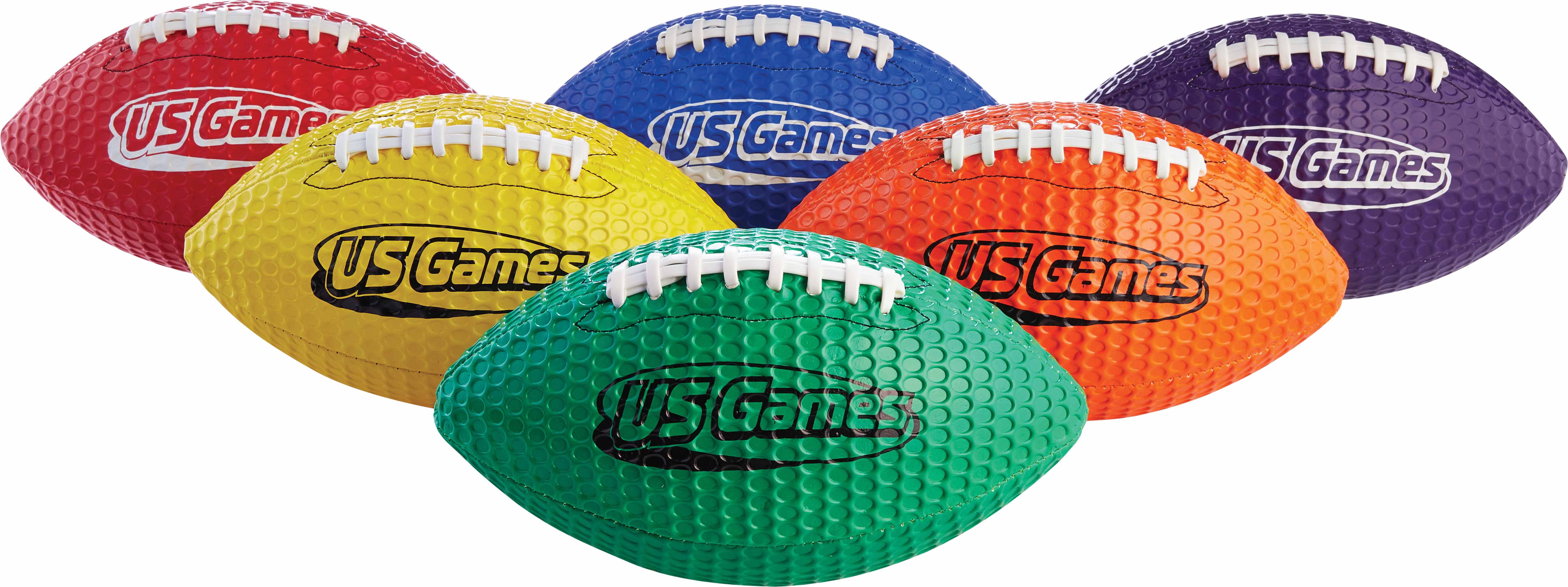 US Games EZ Grab Junior Multicolor Footballs, 6-Pack