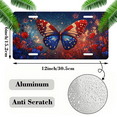 thumbnail image 2 of 1 Pcs 2D Flat License Plate Covers & Frames, Butterfly with American Flag For Decorative Front, Waterproof For Decoration Aluminum License Plate Covers & Frames Cover For Men Women, 12" X 6", 2 of 7