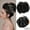 Brown-Black, variant on Messy Bun Hair Piece with Claw Clip, Wavy Curly Hair Bun Extension for Women, Synthetic Tousled Updo Hairpiece for Daily Wear and Parties