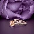 thumbnail image 3 of Beautiful Unique Art Deco 2.00 Carat Oval Cut Morganite And Diamond Moissanite Engagement Ring, Classic Wedding Ring, One Matching Band in 10k Solid Rose Gold, Gift For Her, Promise Ring, Bridal Set, 3 of 3