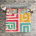 thumbnail image 3 of Ambesonne Indie Quilted Bedspread Set 3 Pcs, Vintage Spiral Colorful, Queen Size, Multicolor, 3 of 3