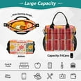 thumbnail image 4 of Ckdifva Flowers in Grids Cooler Bag Cooler Cooling Tote Lunch Bag Lunch Box Front Pocket with Shoulder Strap, 4 of 6