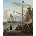 thumbnail image 2 of Ludolf Bakhuysen 20x23 Black Ornate Framed Double Matted Museum Art Print Titled: The Y at Amsterdam, Seen from the Mosselsteiger (Mussel Pier) (1673), 2 of 5