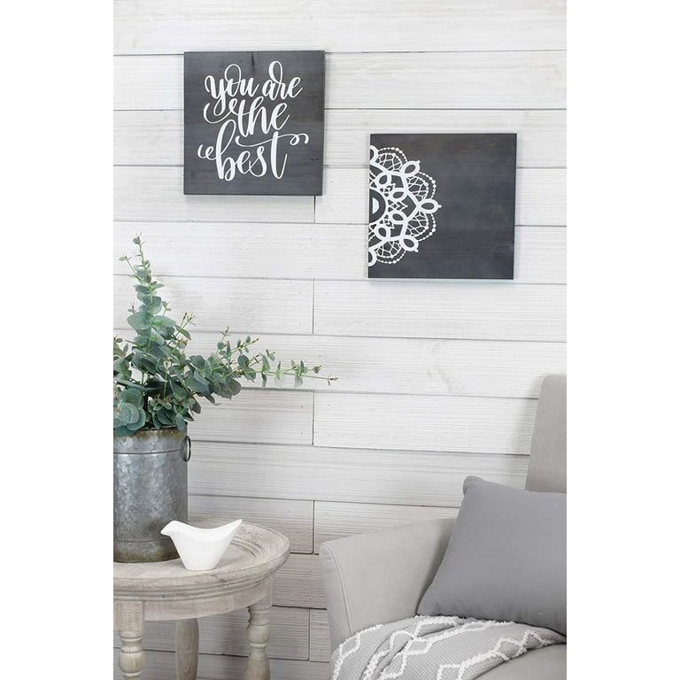 Blank Wood Plaques (2-Pack), Gray Washed Fir Wooden Sign for DIY