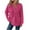 Hot Pink, variant on TKLPEHG Hoodies for Women Waffle Knit Long Sleeve Drawstring Button V Neck Casual Pullover Sweatshirt Solid Color Hooded Sweatshirt (Army Green,L)
