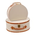 thumbnail image 2 of Abbracc 2 Pieces Storage Box Cosmetic Case Storage Travel Vintage Desktop Lockable beige, 2 of 9