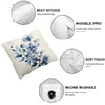 thumbnail image 4 of COMIO Pillowcase 2-Piece Set Short Plush Pillow Cover Modern Blue Floral Painting White, 4 of 6