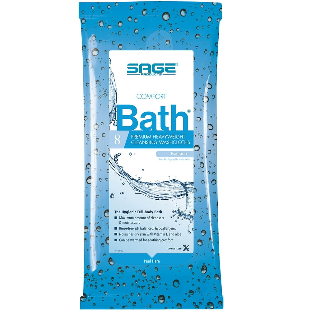 Sage Comfort Bath Premium Heavyweight Cleansing Disposable Washcloths