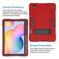 thumbnail image 3 of Galaxy Tab S6 Lite Case 10.4 inch 2020, SM-P610 Cover Case, Kids Heavy Duty Rugged Hybrid Shockproof Kickstand Protective Case with S Pen Holder for Samsung S6 Lite SM-P610/P615, Red+Black, 3 of 8