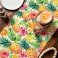 thumbnail image 3 of Summer Pineapple Table Runner 90 Inches, Tropical Fruits Lemon Sage Green Plaid Bed Runner Dresser Scarves Tabletop for Indoor Outdoor Parties/Ceremony/Banquet, 13" x 90", 3 of 9