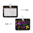 thumbnail image 2 of Bingfone Mardi Gras With Flamingo Card Badge Holder,For Girls Girly Women 4 X 3 Inch Nurses School Identity Cruise Travel Name Tags Cover Protector Case, 2 of 7