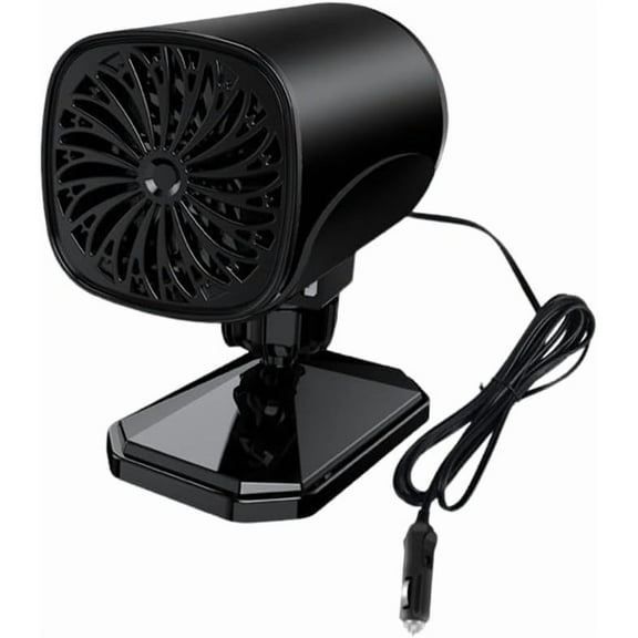 Car Warm Air Blower, 2-in-1 Heater Fan Portable Defroster, 12V Black