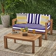thumbnail image 2 of Outdoor Loveseat Cushion Set, 48 x 24 inch, Water Repellent Patio Furniture Cushions Replacement with Removable Cover(Blue White Stripe), 2 of 6