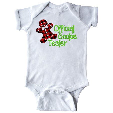 

Inktastic Official Cookie Tester Red Plaid Gingerbread Man with Bow Ti Gift Baby Boy or Baby Girl Bodysuit